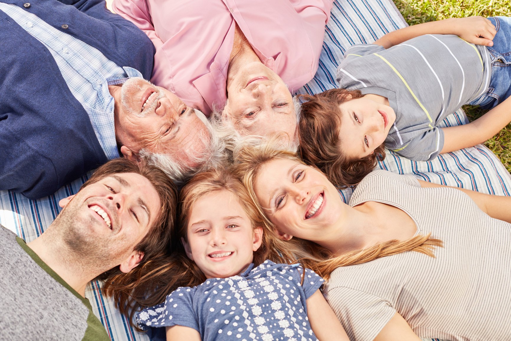 Happy Extended Family with Three Generations